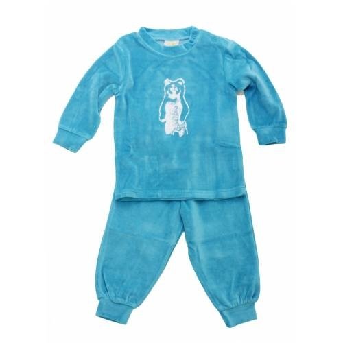 Lunatex Lunatex velours baby / peuter pyjama Beer Lunatex Lunatex velours baby / peuter pyjama Beer