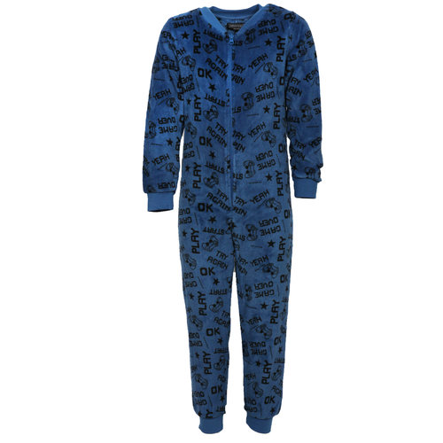 Outfitter jongens onesie "Yeah Play" - Blauw Outfitter jongens onesie "Yeah Play" - Blauw
