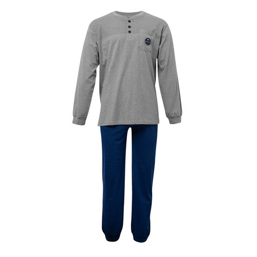Outfitter heren pyjama katoen - Grijs - 411122 Outfitter heren pyjama katoen - Grijs - 411122