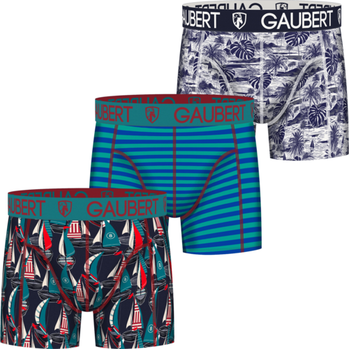 Gaubert Gaubert Heren boxershort Katoen 3-pack Sailing Gaubert Gaubert Heren boxershort Katoen 3-pack Sailing
