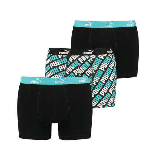 Puma 3-pack Heren Boxershort - Blue Logo Puma 3-pack Heren Boxershort - Blue Logo