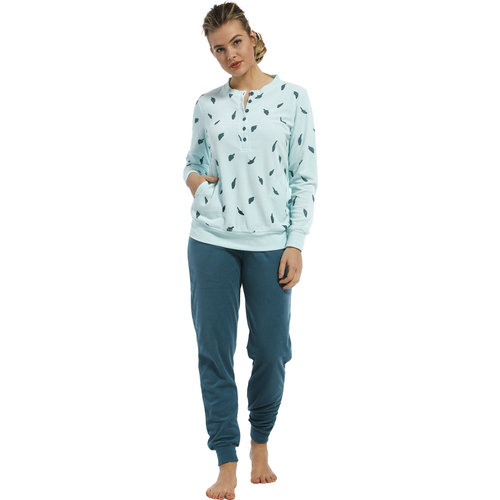 Pastunette dames pyjama Badstof - Green Feather Pastunette dames pyjama Badstof - Green Feather
