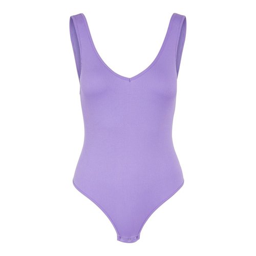 Pieces Rib stringbody - Bodystocking - Rib patroon - Purple Pieces Rib stringbody - Bodystocking - Rib patroon - Purple