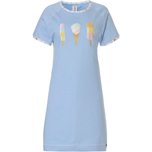 Rebelle Rebelle dames nachthemd korte mouw - Blue Summer Rebelle Rebelle dames nachthemd korte mouw - Blue Summer