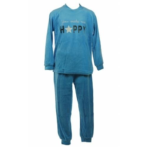 Lunatex Lunatex velours meisjes pyjama Happy Lunatex Lunatex velours meisjes pyjama Happy