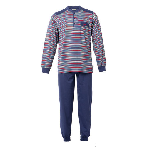 Gentlemen heren pyjama - Katoen - 4184 - DarkBlue - 3knoopjes Gentlemen heren pyjama - Katoen - 4184 - DarkBlue - 3knoopjes