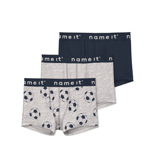Name it jongens boxershort 3-pak - Voetbal - Melange Name it jongens boxershort 3-pak - Voetbal - Melange