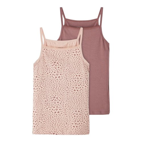Name it meisjes hemdjes 2-pak - Rose Taupe Name it meisjes hemdjes 2-pak - Rose Taupe