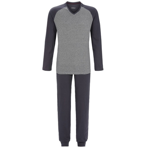 Ringella heren pyjama met V-hals - Graumelange Ringella heren pyjama met V-hals - Graumelange