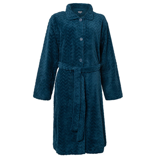 Cocodream dames badjas fleece - Petrol - 696357 Cocodream dames badjas fleece - Petrol - 696357