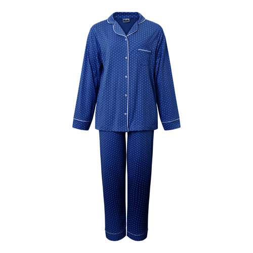 Lunatex katoen dames pyjama - 124176 - Blauw Lunatex katoen dames pyjama - 124176 - Blauw