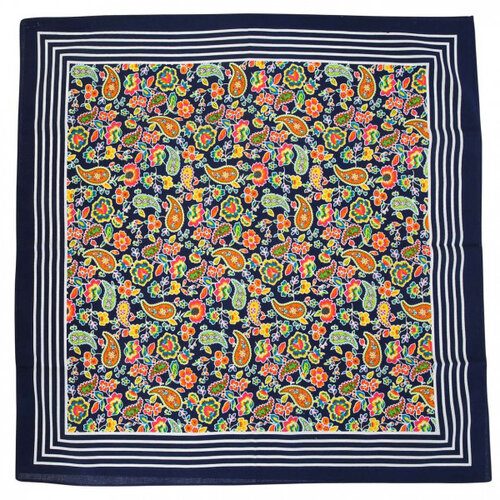 Merkloos Boeren zakdoek  Paisley donkerblauw 55 x 55 cm