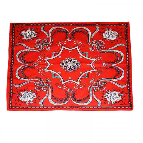 Merkloos Boeren zakdoek rood Flower 53 x 53 cm