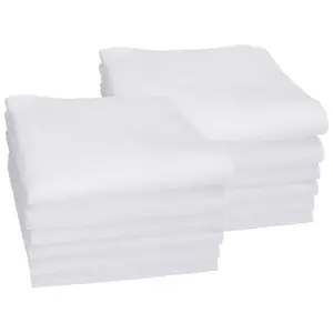 Tiseco Tiseco Heren Zakdoek wit, 12 stuks