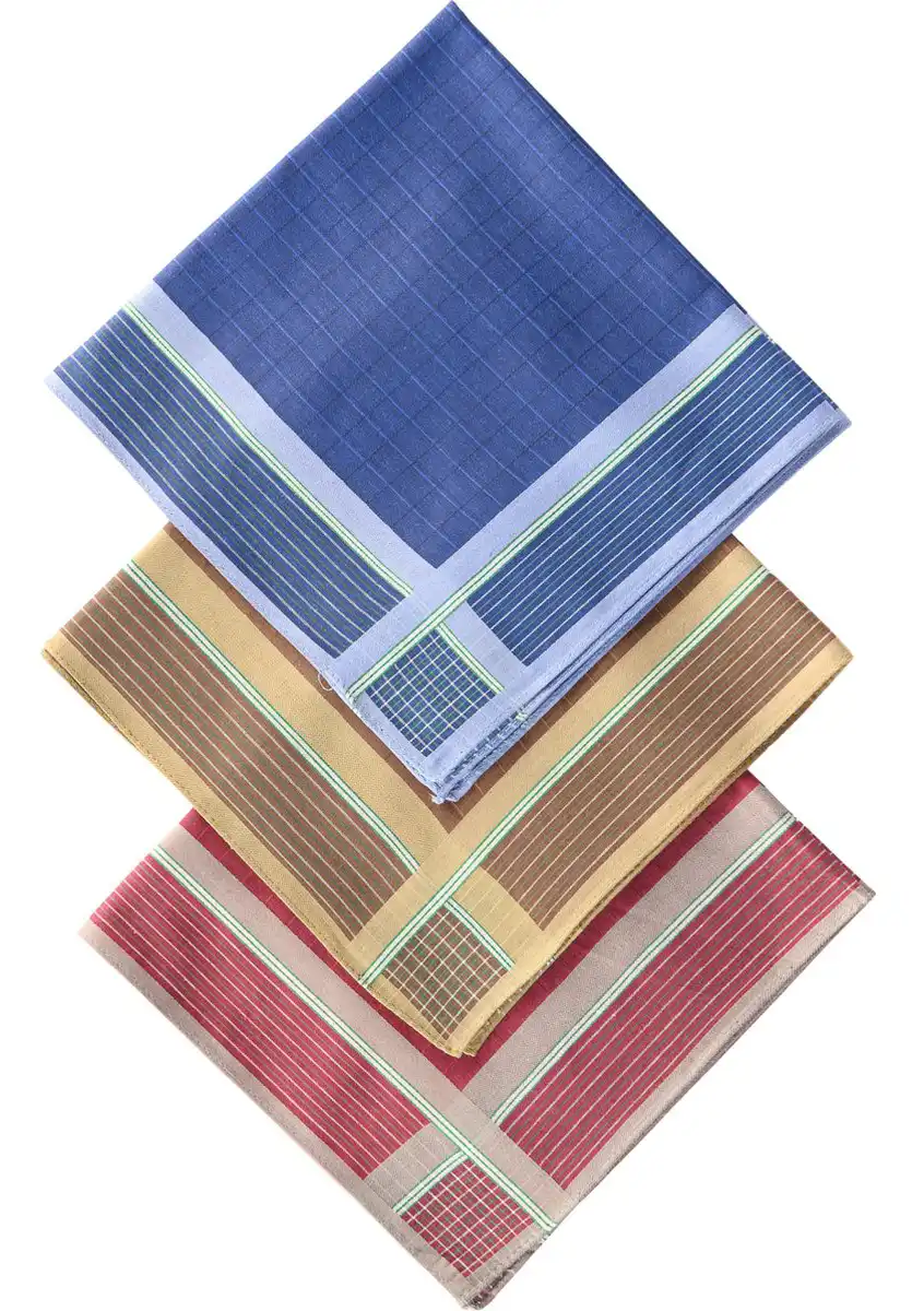 DODUOS Katoenen Zakdoeken Voor Heren - 12 Stuks 40x40cm - Gestreept Design