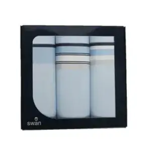 Swan 3 stuks - Heren zakdoeken, Lichtblauw