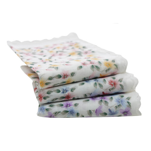 Tiseco Tiseco Dames zakdoeken Bloem kant Lucie 6 St