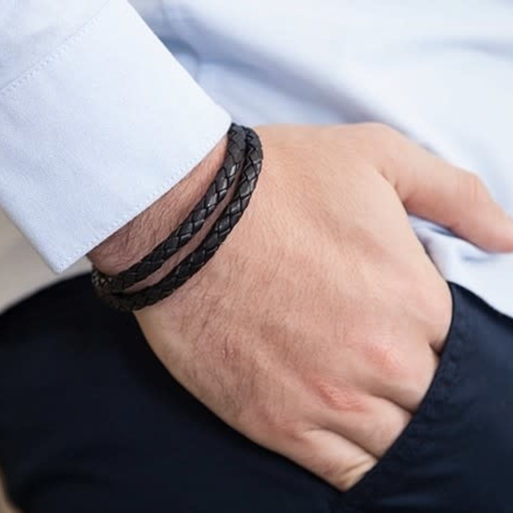 METRO Islington Leather Bracelet Black