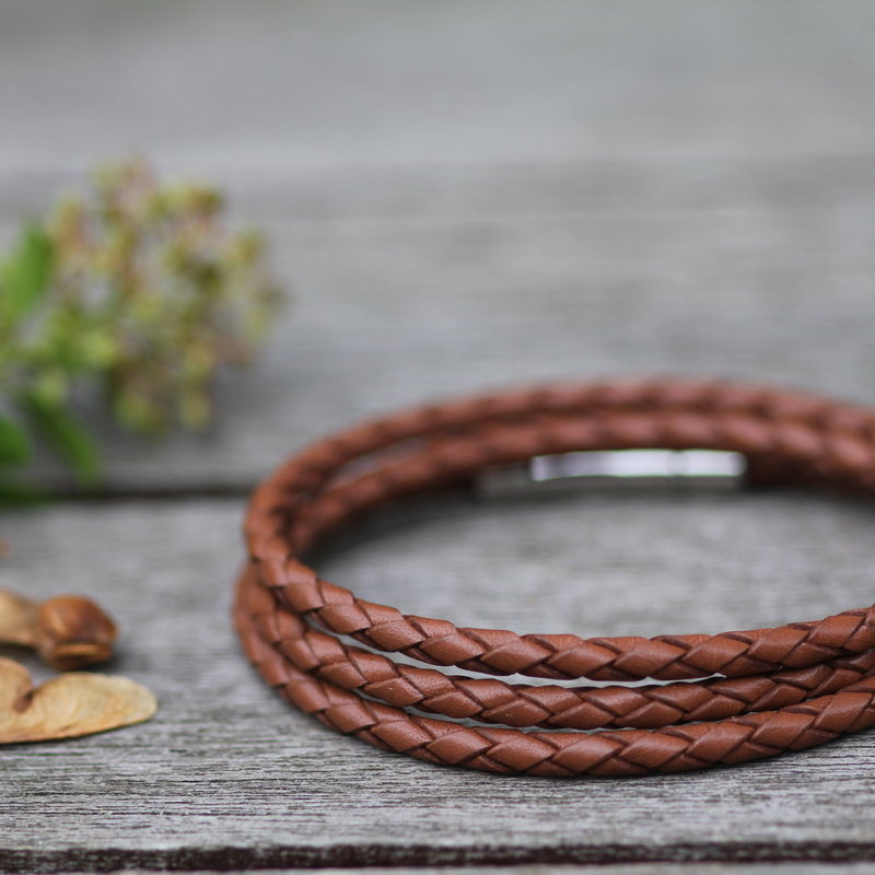 METRO Soho Leather Bracelet Tan