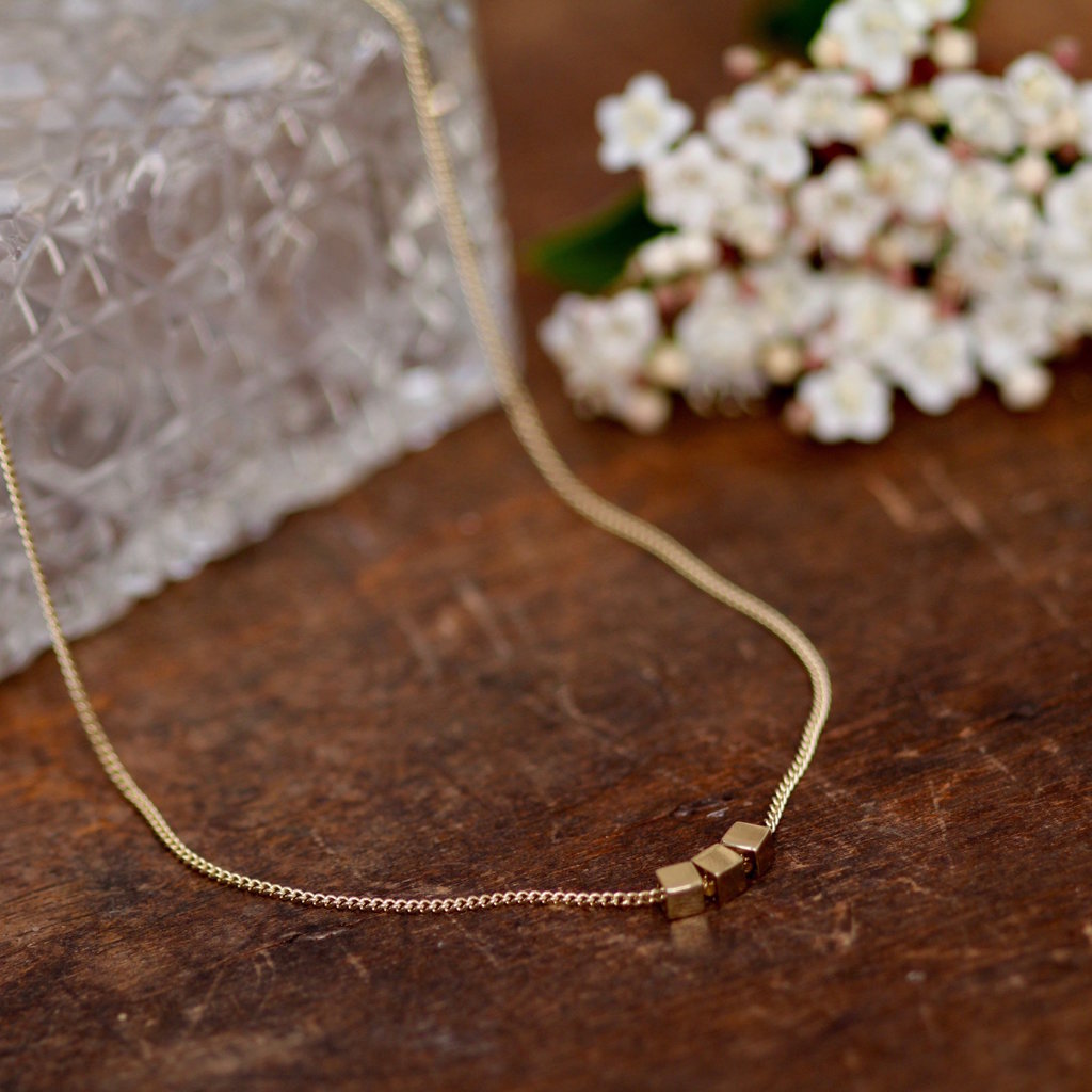 Gold Cube Necklace