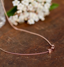 Rose Gold Cube Necklace