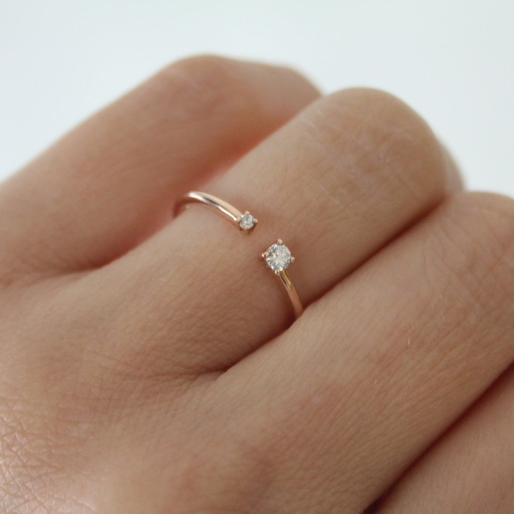 LILA Rose Gold Duo Diamond Ring