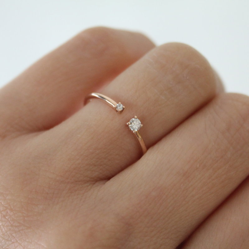 LILA Rose Gold Duo Diamond Ring