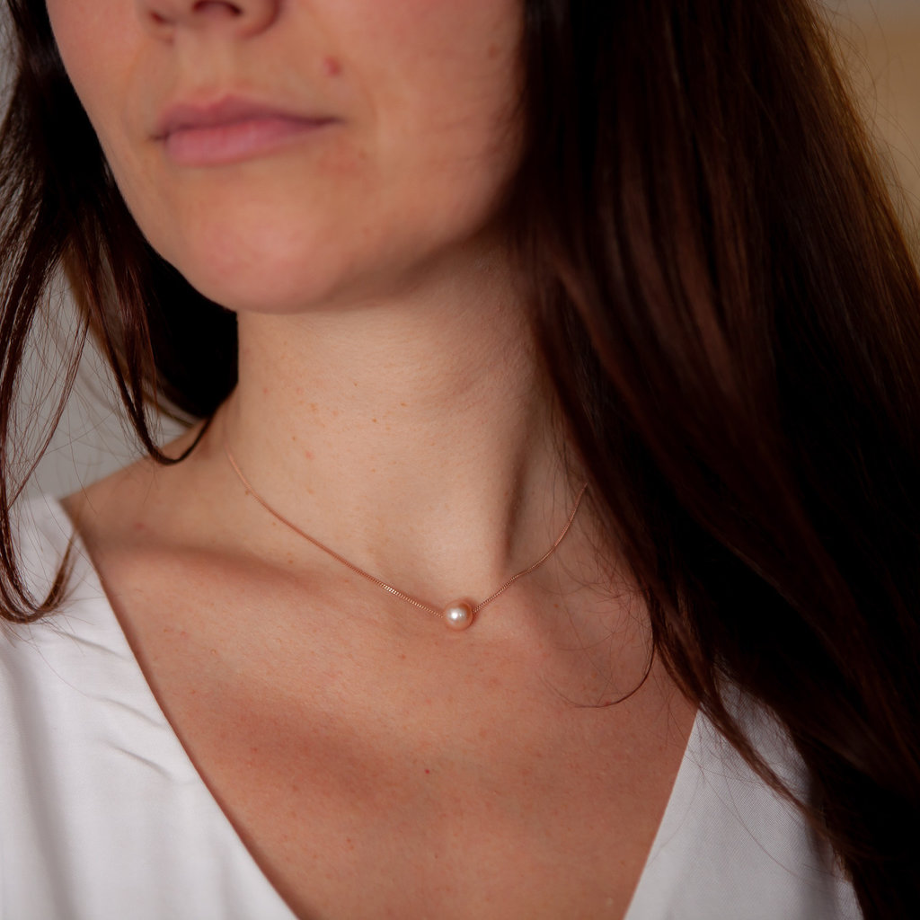 MONROE Rose Gold Floating Pearl 