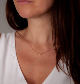 Rose Gold Cube Necklace