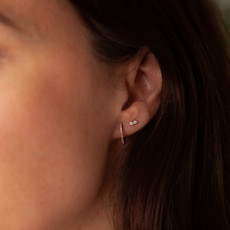 DAISY Rose Diamond Midi Hoop Earrings