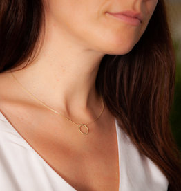 Gold  Lilly Crescent Necklace