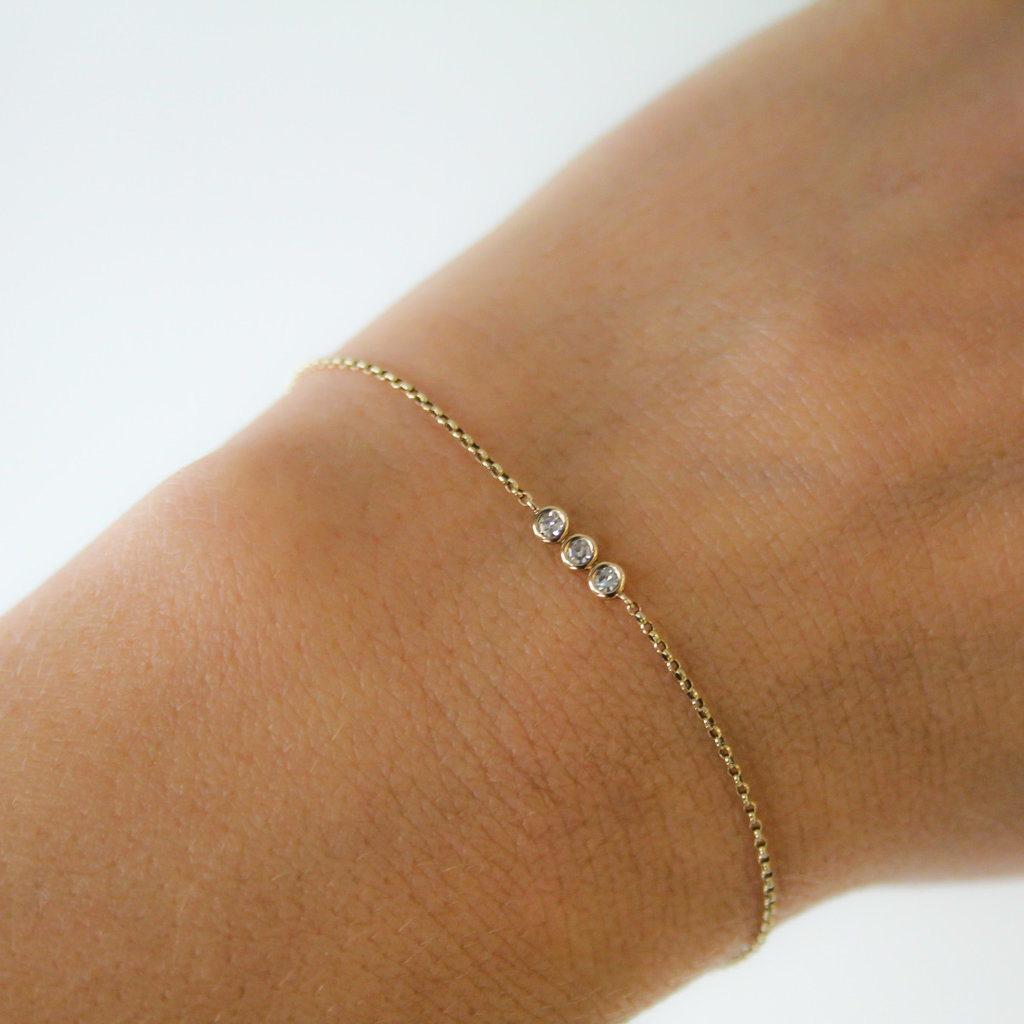 LILA Gold Tri Diamond Bracelet