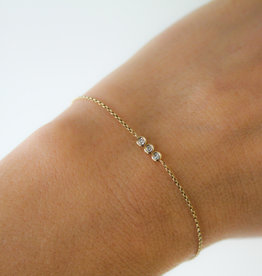 LILA Gold Tri Diamond Bracelet