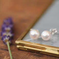 GATSBY Silver White Freshwater Pearl Earrings
