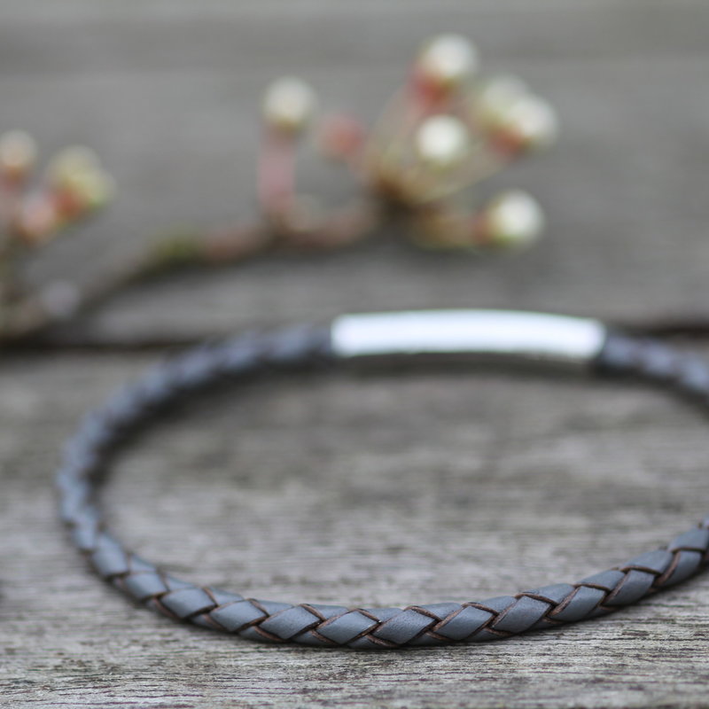 METRO Northcote Leather Bracelet Grey