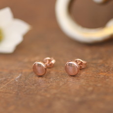 Rose Gold Petite Button Earrings