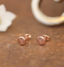Rose Gold Petite Button Earrings