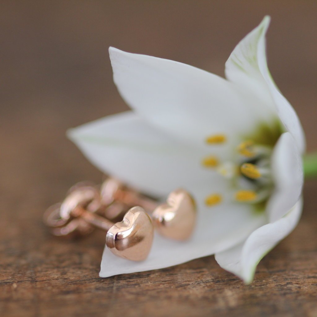 DARCY Rose Gold Petite Heart Earrings