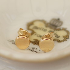 Gold Button Earrings