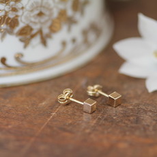 Golden Cube Earrings