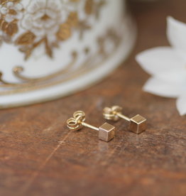 Golden Cube Earrings