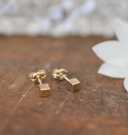 Golden Cube Earrings