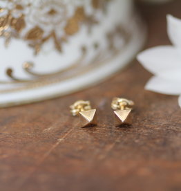 Gold Pyramid Earrings