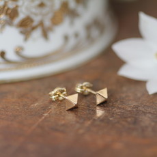 Gold Pyramid Earrings