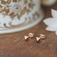 NOVA Rose Gold Pyramid Earrings