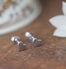 DARCY Silver Slender Heart Earrings