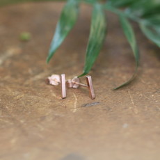 Rose Gold Slender Bar Earrings