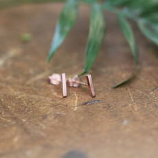 Rose Gold Slender Bar Earrings