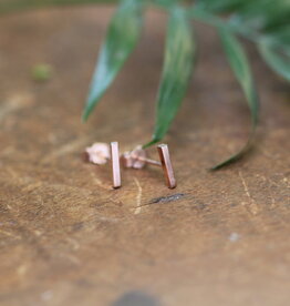 Rose Gold Slender Bar Earrings