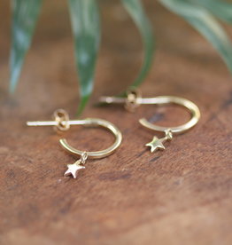 Gold Evelyn Star Hoop Earrings